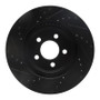 R1 05-23 Chrysler 300 Front Right Drilled & Slotted Black Brake Rotor