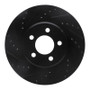 R1 05-23 Chrysler 300 Front Left Drilled & Slotted Black Brake Rotor