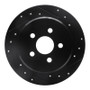 R1 03-10 Chrysler PT Cruiser Rear Right Drilled & Slotted Black Brake Rotor