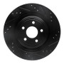 R1 06-15 Jaguar Super V8 Rear Right Drilled & Slotted Black Brake Rotor
