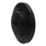 R1 00-06 Jaguar XJR Rear Right Drilled & Slotted Black Brake Rotor