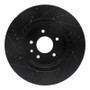 R1 00-06 Jaguar XJR Rear Right Drilled & Slotted Black Brake Rotor