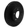 R1 90-97 Jaguar XJ6 Front Right Drilled & Slotted Black Brake Rotor