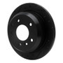 R1 86-89 Jaguar Vanden Plas Rear Left Drilled & Slotted Black Brake Rotor