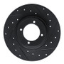 R1 61-76 Triumph TR250 Front Right Drilled & Slotted Black Brake Rotor