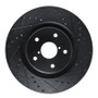 R1 20-25 Subaru Crosstrek Front Right Drilled & Slotted Black Brake Rotor