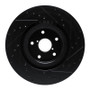 R1 -23 Subaru Ascent Front Left Drilled & Slotted Black Brake Rotor