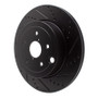R1 18-25 Subaru WRX Rear Right Drilled & Slotted Black Brake Rotor