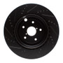 R1 18-25 Subaru WRX Rear Right Drilled & Slotted Black Brake Rotor
