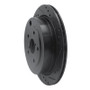 R1 06-14 Subaru Tribeca Rear Right Drilled & Slotted Black Brake Rotor