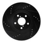 R1 04-25 Scion FR-S Front Left Drilled & Slotted Black Brake Rotor