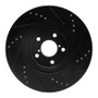 R1 04-25 Scion FR-S Front Left Drilled & Slotted Black Brake Rotor
