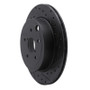 R1 08-20 Subaru Impreza Rear Right Drilled & Slotted Black Brake Rotor
