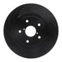R1 05-07 Subaru Impreza Rear Left Drilled & Slotted Black Brake Rotor