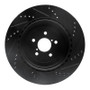 R1 03-04 Subaru Impreza Rear Left Drilled & Slotted Black Brake Rotor
