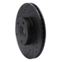 R1 90-16 Saab 9-2X Front Left Drilled & Slotted Black Brake Rotor