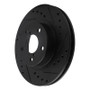 R1 90-01 Subaru Impreza Front Right Drilled & Slotted Black Brake Rotor