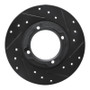 R1 85-91 Subaru Loyale Rear Right Drilled & Slotted Black Brake Rotor