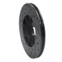 R1 85-94 Subaru DL Front Right Drilled & Slotted Black Brake Rotor