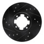 R1 85-94 Subaru GL-10 Front Left Drilled & Slotted Black Brake Rotor