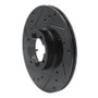 R1 85-94 Subaru GL-10 Front Left Drilled & Slotted Black Brake Rotor