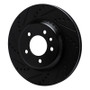 R1 20-25 Land Rover Defender 110 Rear Left Drilled & Slotted Black Brake Rotor