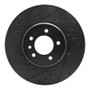 R1 20-25 Land Rover Defender 110 Front Left Drilled & Slotted Black Brake Rotor