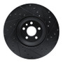 R1 20-25 Jaguar E-Pace Front Left Drilled & Slotted Black Brake Rotor