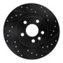 R1 15-20 Jaguar E-Pace Rear Right Drilled & Slotted Black Brake Rotor
