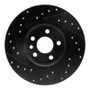 R1 15-20 Jaguar E-Pace Rear Right Drilled & Slotted Black Brake Rotor