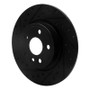 R1 15-20 Jaguar E-Pace Rear Left Drilled & Slotted Black Brake Rotor