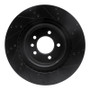 R1 14-24 Land Rover Range Rover Sport Rear Left Drilled & Slotted Black Brake Rotor