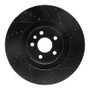 R1 15-19 Jaguar E-Pace Front Left Drilled & Slotted Black Brake Rotor