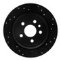 R1 13-15 Land Rover LR2 Rear Right Drilled & Slotted Black Brake Rotor