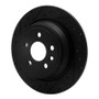 R1 13-15 Land Rover LR2 Rear Left Drilled & Slotted Black Brake Rotor