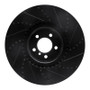 R1 10-12 Land Rover Range Rover Front Left Drilled & Slotted Black Brake Rotor