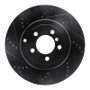 R1 10-12 Land Rover Range Rover Rear Left Drilled & Slotted Black Brake Rotor