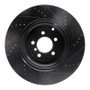 R1 10-12 Land Rover Range Rover Rear Left Drilled & Slotted Black Brake Rotor