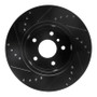 R1 99-04 Land Rover Discovery Front Right Drilled & Slotted Black Brake Rotor