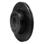 R1 94-02 Land Rover Range Rover Front Left Drilled & Slotted Black Brake Rotor