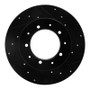 R1 74-16 Land Rover Defender 90 Rear Right Drilled & Slotted Black Brake Rotor