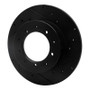 R1 74-16 Land Rover Defender 90 Rear Right Drilled & Slotted Black Brake Rotor
