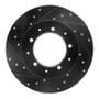 R1 74-16 Land Rover Range Rover Rear Left Drilled & Slotted Black Brake Rotor
