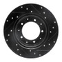 R1 74-16 Land Rover Range Rover Rear Left Drilled & Slotted Black Brake Rotor