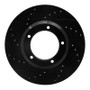 R1 90-16 Land Rover Defender 90 Front Left Drilled & Slotted Black Brake Rotor