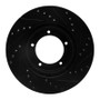 R1 90-16 Land Rover Defender 90 Front Left Drilled & Slotted Black Brake Rotor