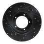R1 74-99 Land Rover Defender 110 Front Right Drilled & Slotted Black Brake Rotor