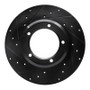 R1 74-99 Land Rover Discovery Front Left Drilled & Slotted Black Brake Rotor
