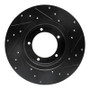R1 74-99 Land Rover Discovery Front Left Drilled & Slotted Black Brake Rotor
