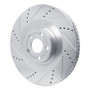 R1 2021-2025 Ford Mustang Mach-E Front Left Drilled & Slotted Silver Brake Rotor